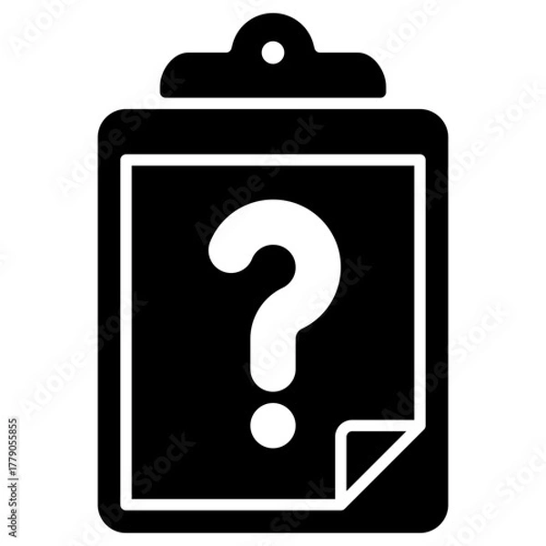 Fototapeta clipboard question solid icon