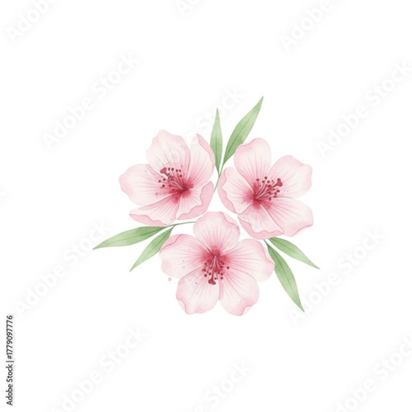 Obraz Watercolor Pink Bouquet, Botanical Clipart PNG