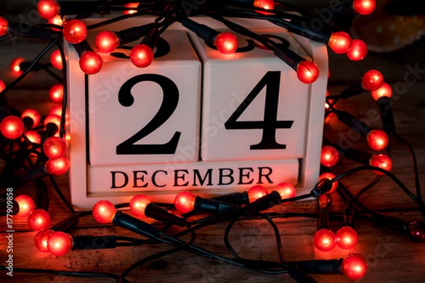 Obraz December 24th, christmas eve, date on calendar