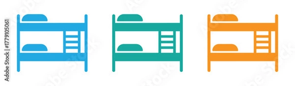 Fototapeta Kid bunk bed icon. Outline kid bunk bed vector icon color flat isolated