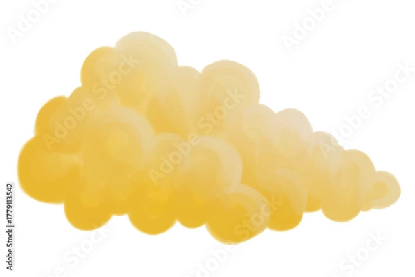 Obraz Yellow cloud on white background