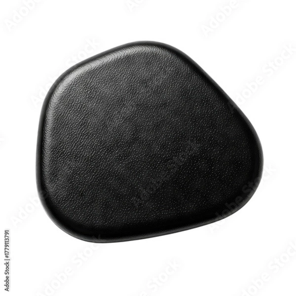 Obraz Black molded plastic or leather orthopedic seat cushion or ergonomic support pad with textured surface isolated on white background for back pain relief posture