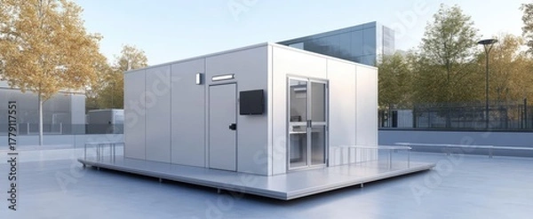 Fototapeta Modern, Modular Structure in an Outdoor Setting