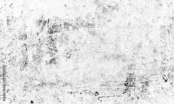 Fototapeta Grungy distressed texture with a rough, weathered, and aged appearance, featuring a monochromatic palette of black and white vintage rough texture on transparent background png