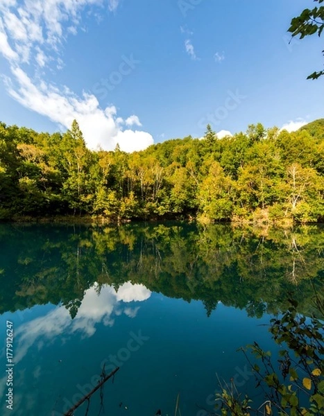 Obraz Tranquil lake, autumn colors