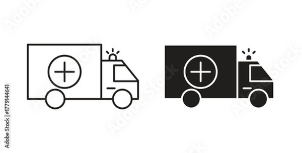 Obraz Ambulance icon symbol. Vector EPS 10. line and glyph icon