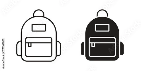 Obraz Backpack icon symbol. Vector EPS 10. line and glyph icon