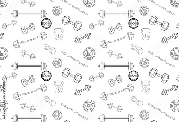 Obraz Gym dumbbell pattern vector design