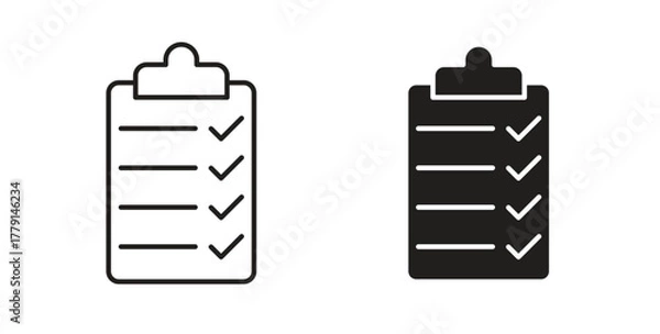Obraz Clipboard check icon symbol. Vector EPS 10. line and glyph icon