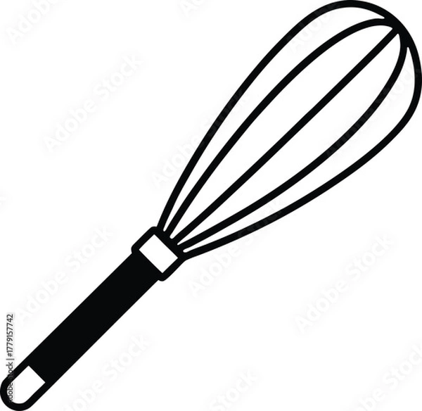 Obraz Kitchen whisk outline vector illustration