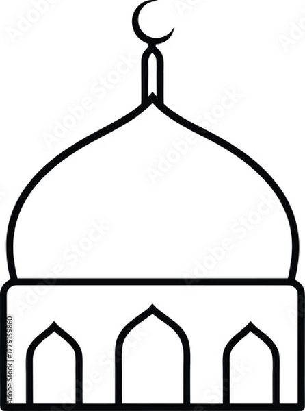 Obraz Mosque outline vector illustration design