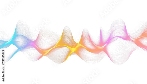 Fototapeta Semi-transparent sound wave rainbow for design overlay