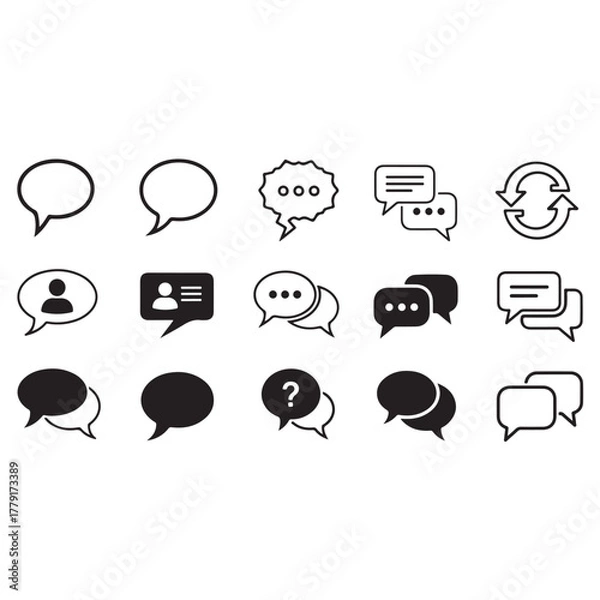 Fototapeta Chat icons, conversion icon vector