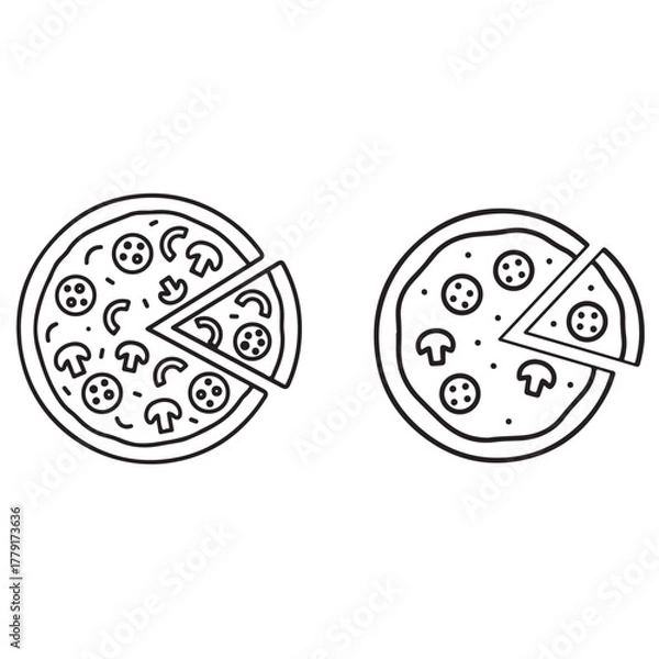 Fototapeta pizza icon vector