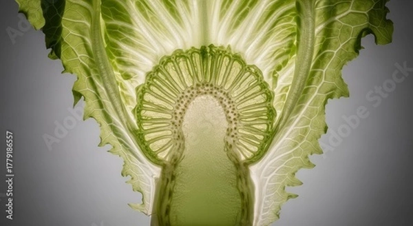 Obraz Stunning Image Showcases The Intricate Details And Delicate Structure Of Fresh Green Lettuce