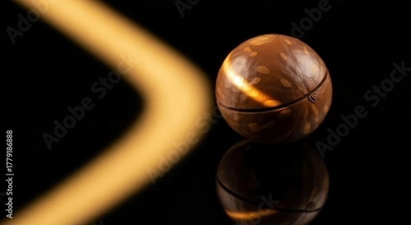 Obraz Stunning Studio Shot of Macadamia Nut on a Reflective Surface with Focused Light