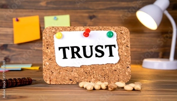 Obraz Corkboard with word "TRUST