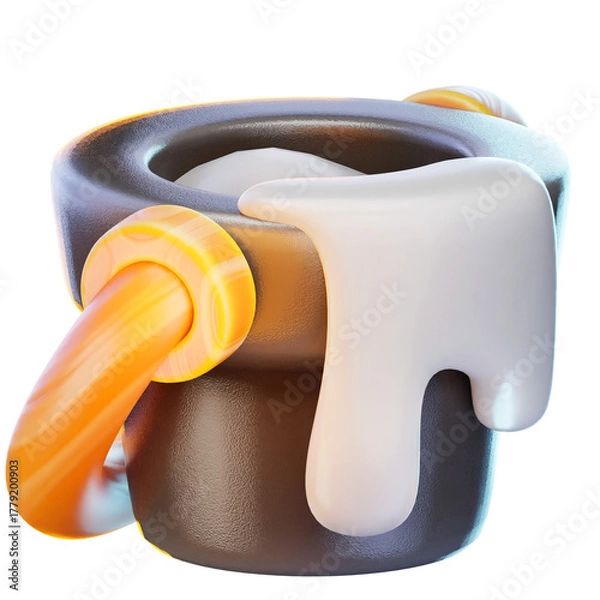 Obraz cat 3d render icon, construction illustration