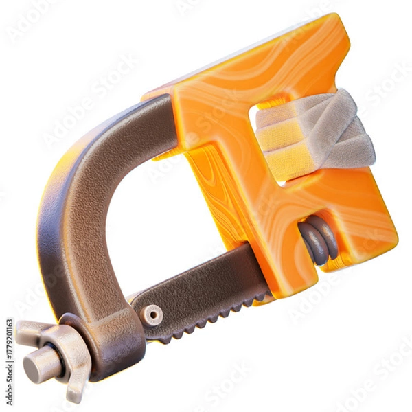Obraz hacksaw 3d render icon, construction illustration