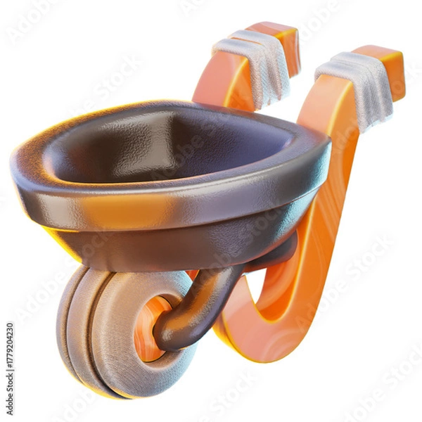 Obraz wheelbarrow 3d render icon, construction illustration
