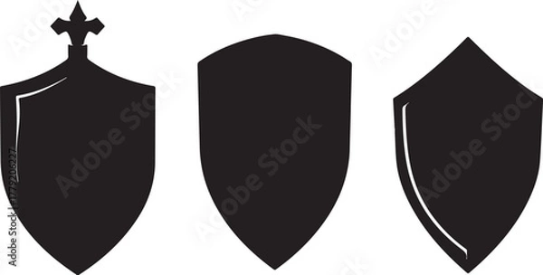 Fototapeta Medieval Shield Silhouette Bundle