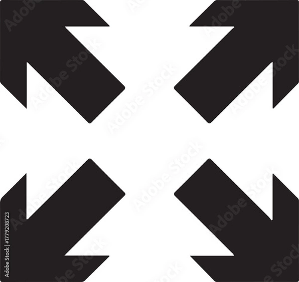 Obraz Four Black Arrows Pointing Outward untitled illustration