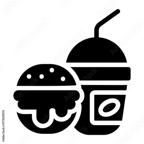 Fototapeta fast food Solid icon