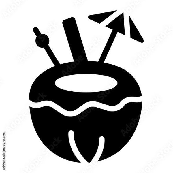 Fototapeta coconut drink Solid icon