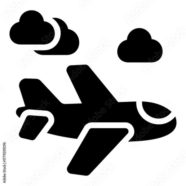 Fototapeta airplane Solid icon