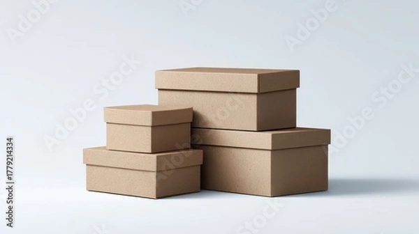 Fototapeta Minimal Stack Box Mockup with Visible Sides
