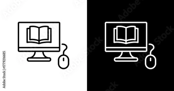 Obraz Digital Literacy  White Icon Set Design