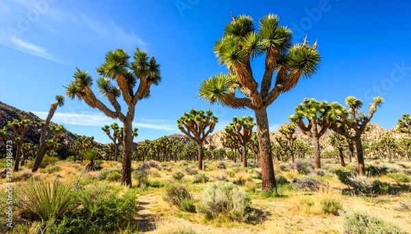 Fototapeta Desert landscape with Joshua trees
