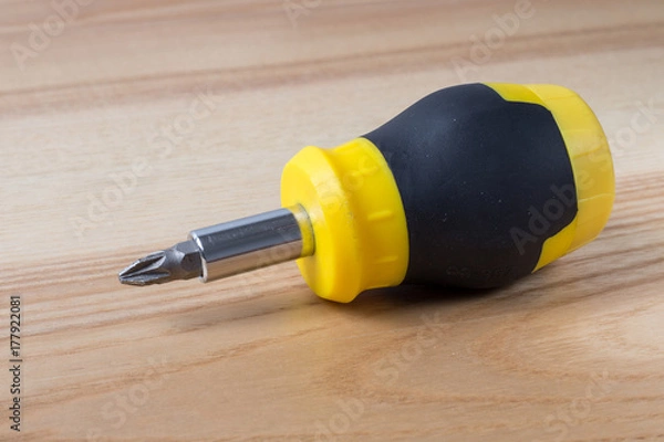 Obraz Screwdriver on wooden table