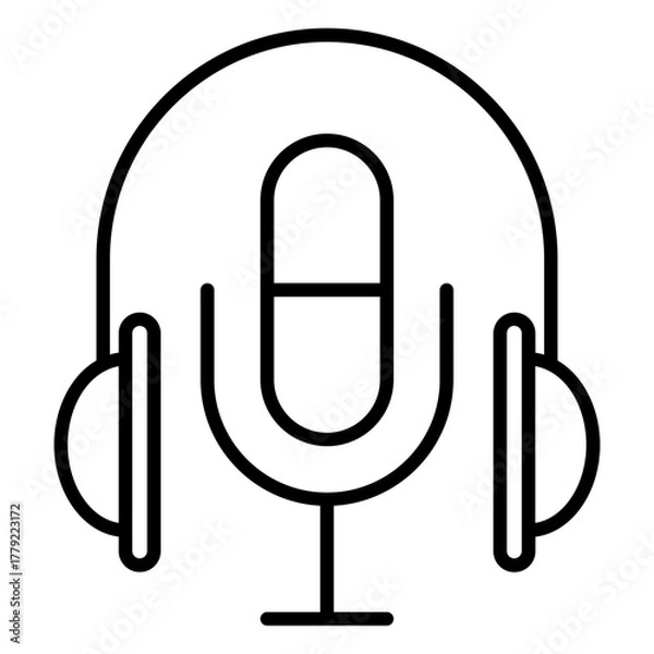 Obraz podcast mic line icon