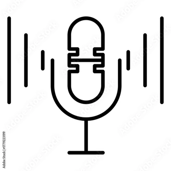 Obraz podcast mic line icon