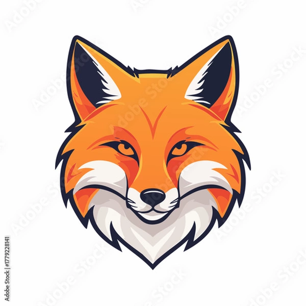 Obraz Stylized Fox Head Mascot Logo Design.
