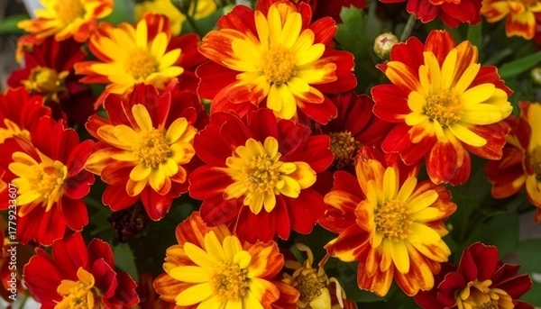Obraz Vibrant red and yellow flowers
