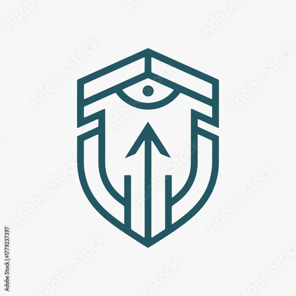 Obraz Logo design shield for guard safety, strength, security, and protection.