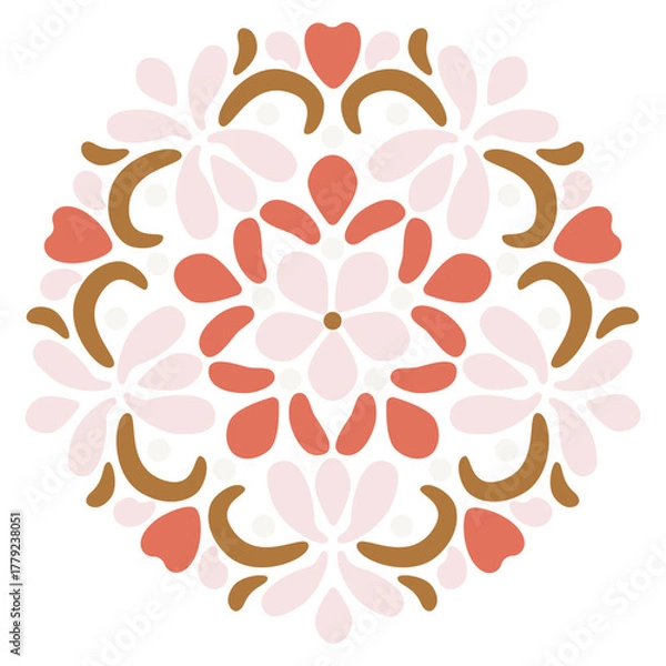 Obraz Lace Round Mocha Mousse