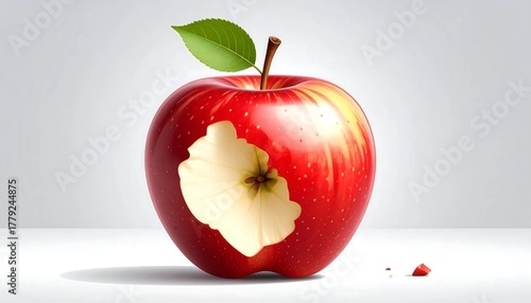 Fototapeta Bite-taken red apple