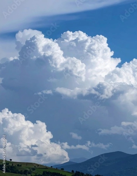 Fototapeta Dramatic clouds over rolling hills