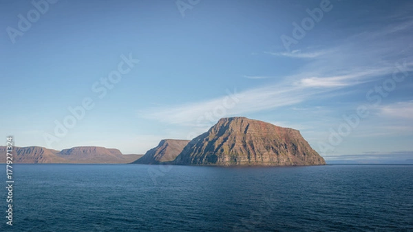 Obraz Arnarfjörður is a large, spectacular fjord in the remote Westfjords region of Iceland, Sailing the North Coast of Iceland. 