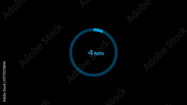Fototapeta 4 minutes timer clock icon concept illustration background 4k.