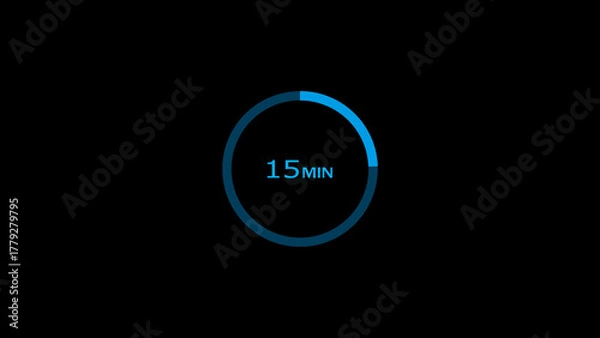 Obraz 15 minutes timer clock icon concept illustration background 4k.