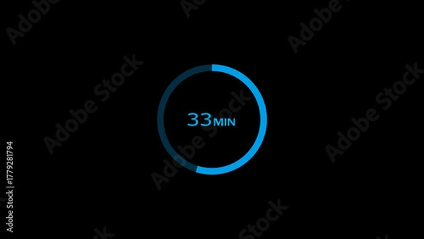 Fototapeta 33 minutes timer clock icon concept illustration background 4k.