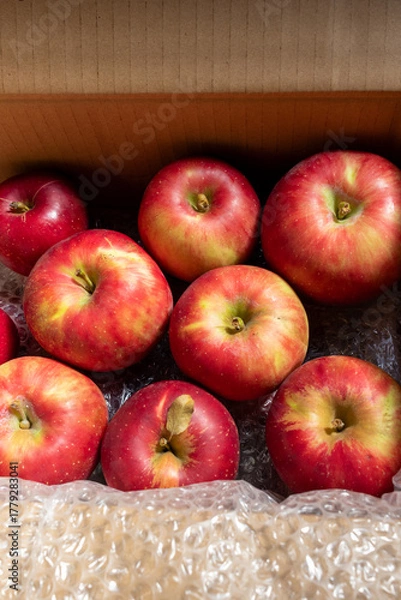 Obraz 日本の産地直送箱入りリンゴ