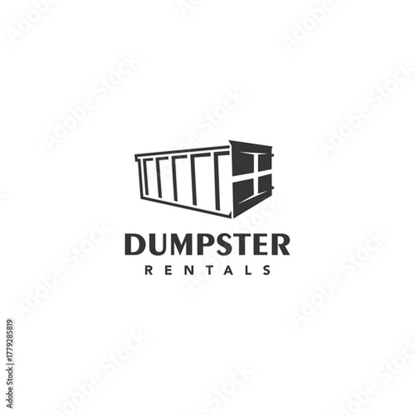 Fototapeta Dumpster logo vector template, logo icon for industrial dumpster.