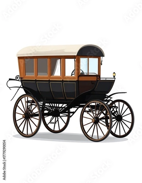 Obraz Vintage horse-drawn carriage illustration (1)