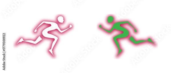 Obraz Sprint Running Silhouette Icon for Fitness Speed and Athletic Race UI – PNG