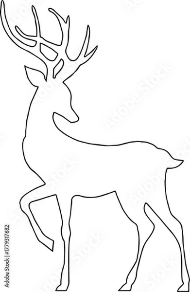 Obraz Wjite and black deer icon illustration